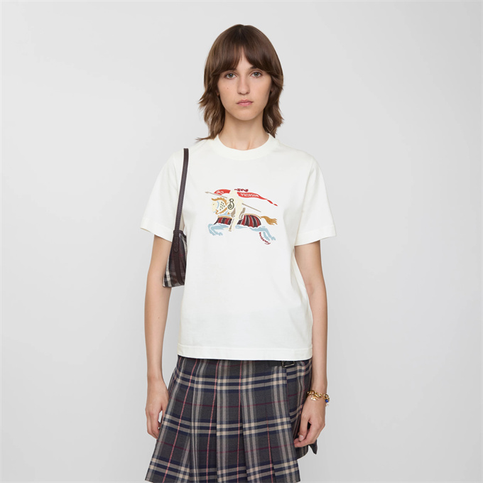 burberry multicolor ekd embroidery cotton t-shirt
